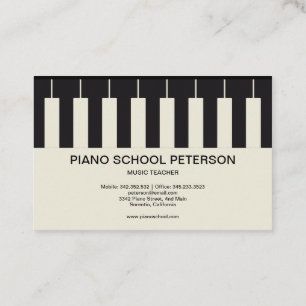 Anpassade Piano School Teacher Visitkort