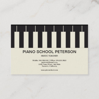 Anpassade Piano School Teacher Visitkort