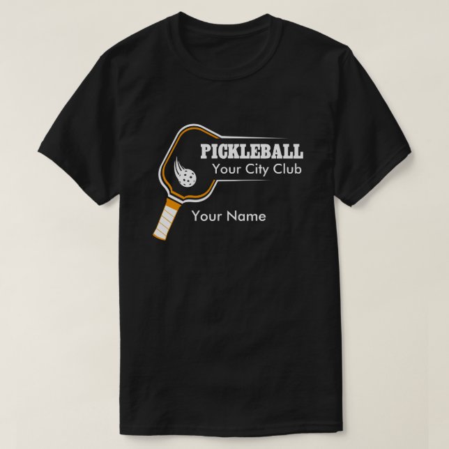 Anpassade Pickleball Blue Klubb B T-shirt (Design framsida)