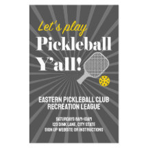 Anpassade Pickleball Flyers Team Klubb Event Grupp