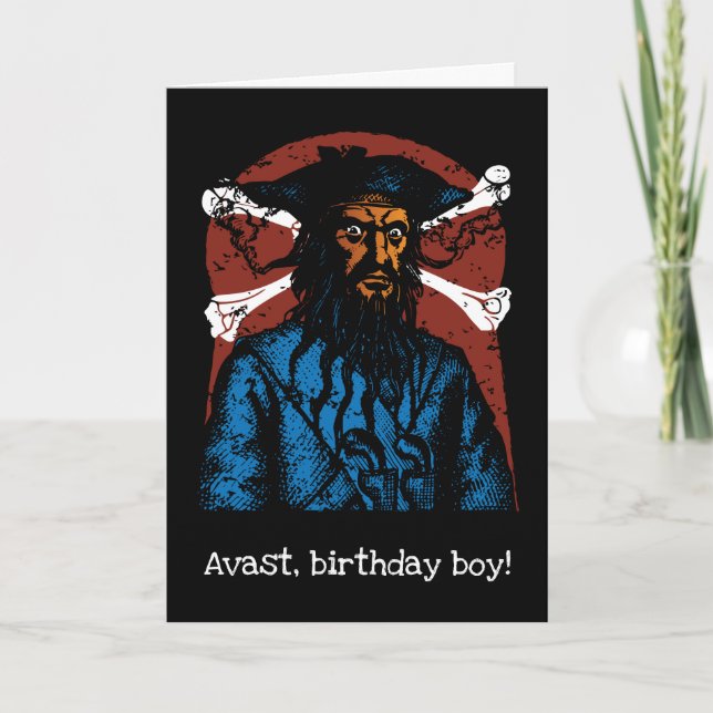 ANPASSADE PIRAT BLACKBEARD-KORT KORT (Framsida)