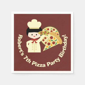 Anpassade Pizza Party-födelsedag Pappra blöjor Pappersservett