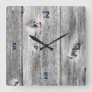 Anpassade Plank Wood Papprare Fyrkantig Klocka