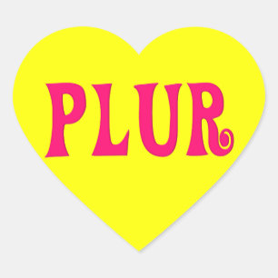 Anpassade PLUR Hjärtformat Klistermärke
