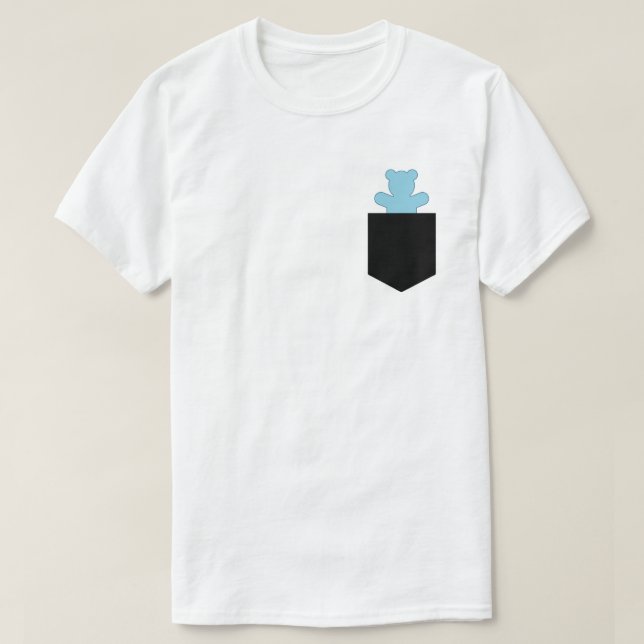 Anpassade Pocket Bear Blue Otter Chaser Unge T Shirt (Design framsida)