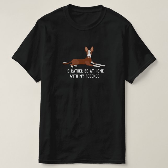 Anpassade Podenco Hund Funny T Shirt (Design framsida)