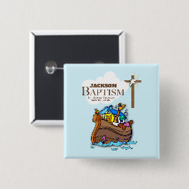 Anpassade, Pojke Baptism Noahs Ark Knapp