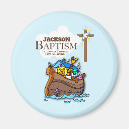 Anpassade, Pojke Baptism Noahs Ark Magnet