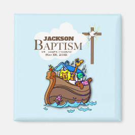 Anpassade, Pojke Baptism Noahs Ark Magnet