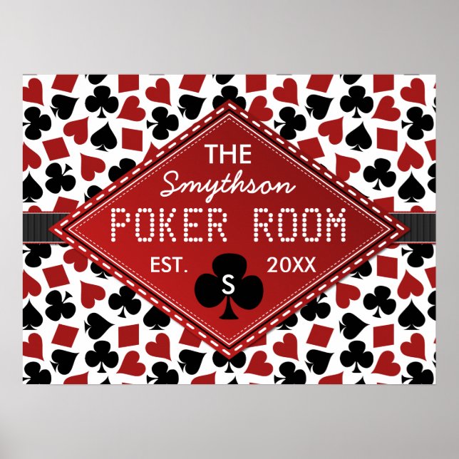 Anpassade Poker Room Casino Poster (Framsidan)