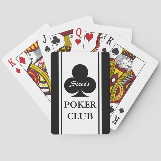 Anpassade pokerkort med svart klöverdesign spel kort (Baksidan)