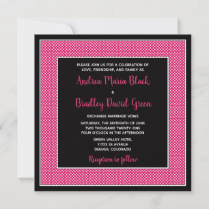 Anpassade Polka Dot Wedding bjudande - Rosa Inbjudningar