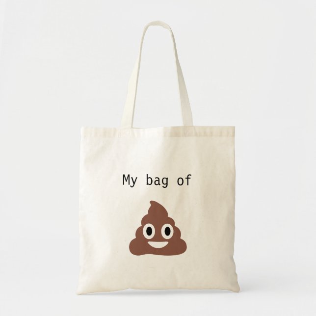 Anpassade Poo Emoji Tote Tygkasse (Framsidan)