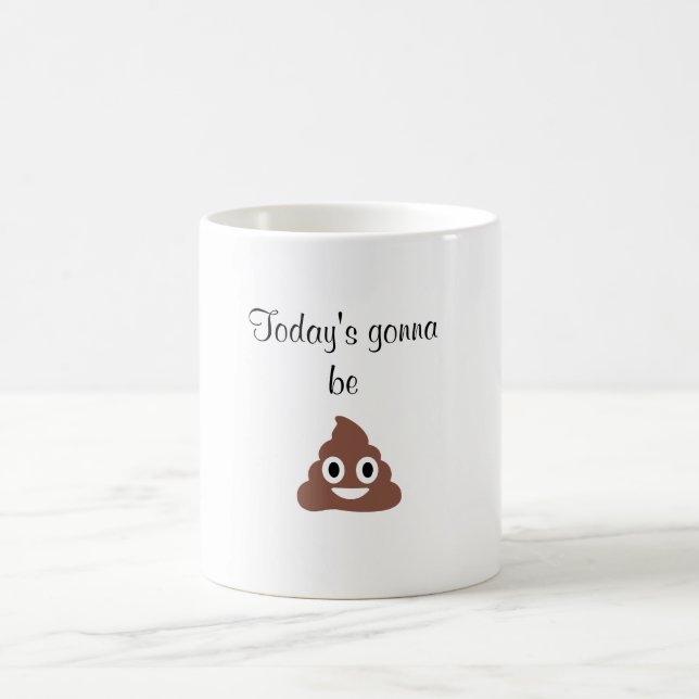 Anpassade Poo Emoticon Kaffemugg (Center)