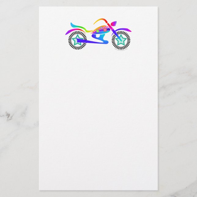 Anpassade Pop Art MOTORCYLE Stationery Brevpapper (Framsida)