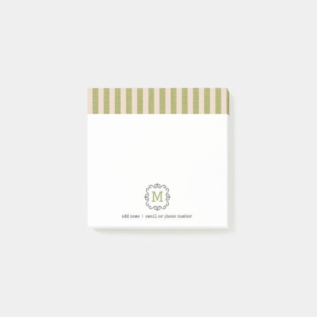Anpassade Post-it®-lappar med monogram i retrostil Post-it Block (Framsida)
