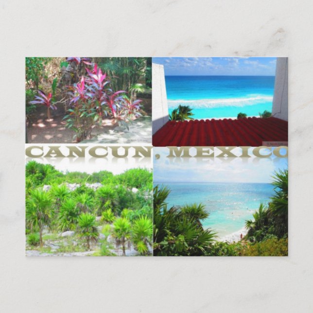 ANPASSADE POSTKORT- CANCUN KOLLAGE 11 VYKORT (Framsida)