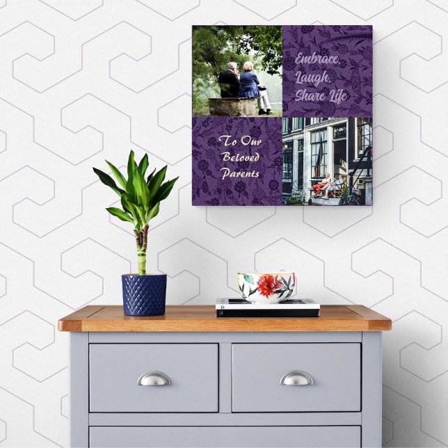Anpassade presenter till äldre föräldrar par Viole Canvastryck (Personalized Gifts for Older Parents Couples)