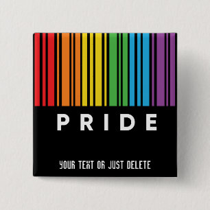 Anpassade Pride Regnbåge Barcode LGBTQIA+ Knapp