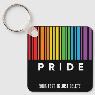 Anpassade Pride Regnbåge Barcode LGBTQIA+ Nyckelring