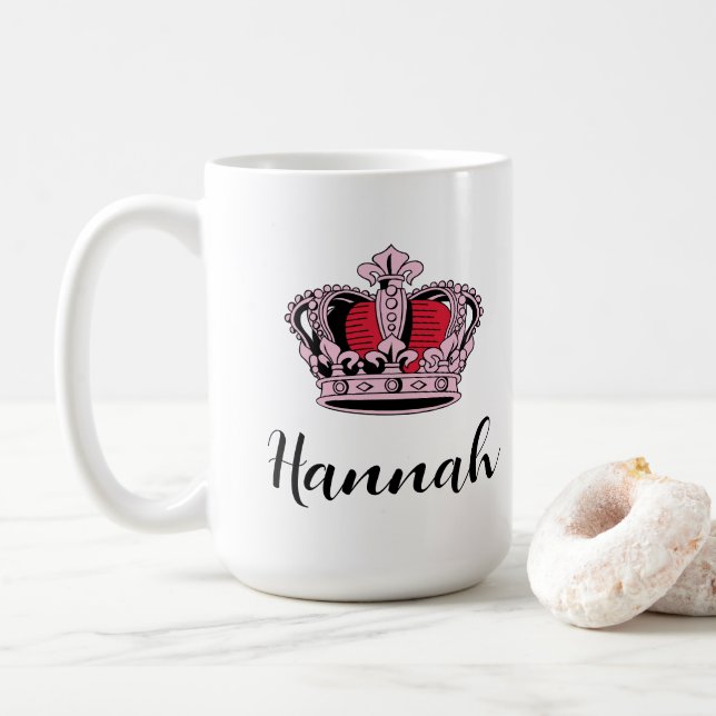 Anpassade Princess Queen Krona Kaffemugg (Med munk)
