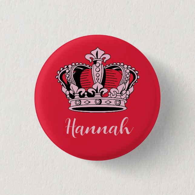 Anpassade Princess Queen Krona Knapp (Framsida)