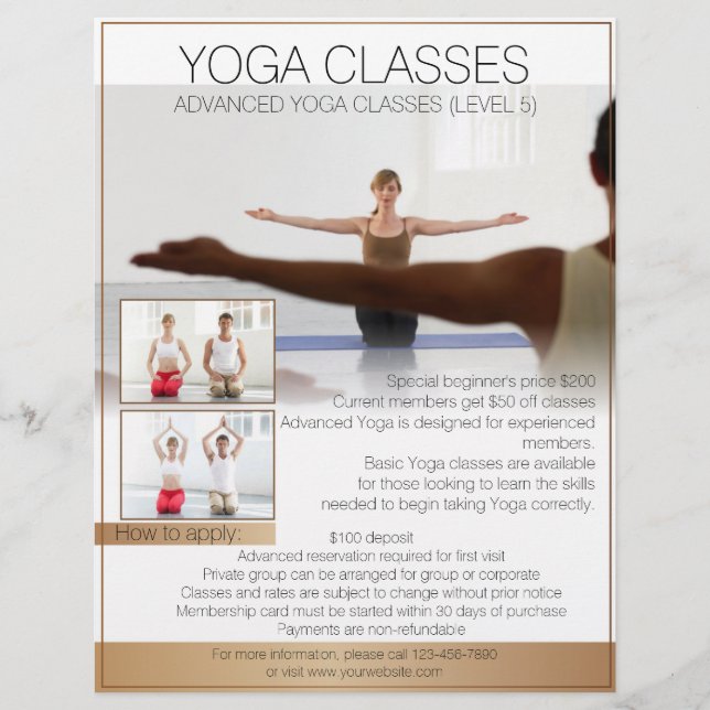 Anpassade professionell Yoga-klassflygare Reklamblad (Framsidan)