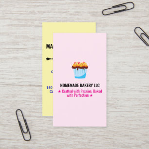 Anpassade professionella rosa slogans & bagerilogo visitkort