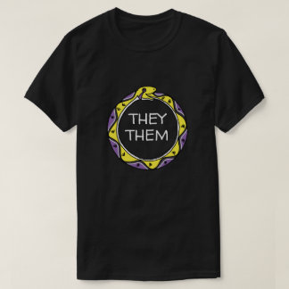 Anpassade Pronouns Nonbinary Ouroboros Snake T Shirt