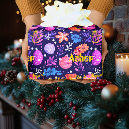 Anpassade prydnader och blomsterjul presentpapper