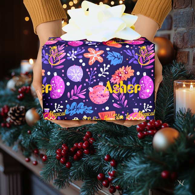 Anpassade prydnader och blomsterjul presentpapper (Skapare uppladdad)