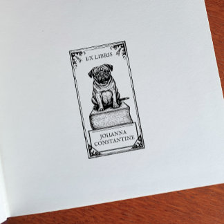 Anpassade Pug-bokskylt Stämpel