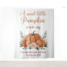 Anpassade Pumpkin Baby Shower BackDrop