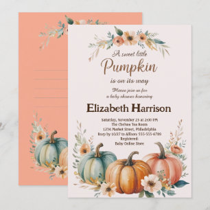 Anpassade Pumpkin Baby Shower Inbjudningar
