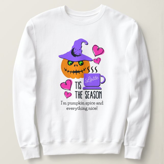 Anpassade Pumpkin Spice Halloween Sweatshirt T Shirt (Design framsida)