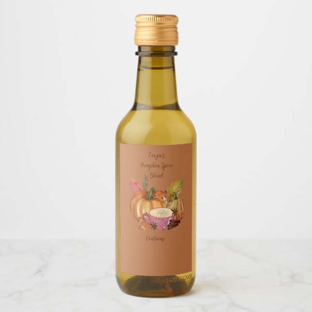 Anpassade Pumpkin Spice Labels Vinetikett (Framsida)