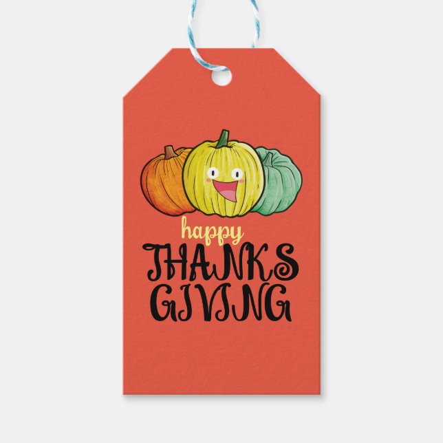 Anpassade Pumpkin-Thanksgiving Presentetikett (Framsidan)