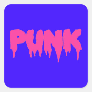 Anpassade Punk Drip Font Sticker - Rosa Text Fyrkantigt Klistermärke