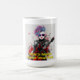 Anpassade Punk Girl Guitarist Art Inspirational Kaffemugg