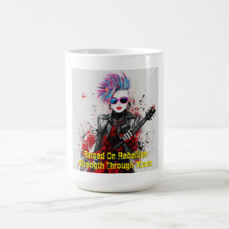 Anpassade Punk Girl Guitarist Art Inspirational Kaffemugg