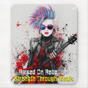 Anpassade Punk Girl Guitarist Art Inspirational Musmatta