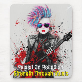 Anpassade Punk Girl Guitarist Art Inspirational Musmatta