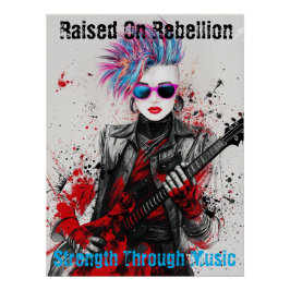 Anpassade Punk Girl Guitarist Art Inspirational Perfect Poster