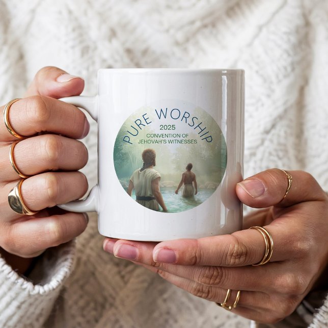Anpassade Pure Worship 2025 Convention JW-gåvor Kaffemugg (Skapare uppladdad)