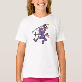 Anpassade purpurfärgade hoppa Ninja Tee Shirt
