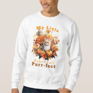 Anpassade PurrFect-höstkattlipp Lång Ärmad Tröja