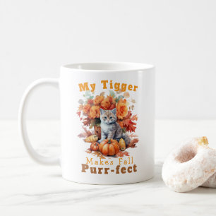 Anpassade PurrFect-höstststekigger Kaffemugg