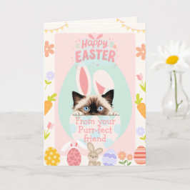 Anpassade PurrFect Ragdoll Cat Bunny Påsk Kort