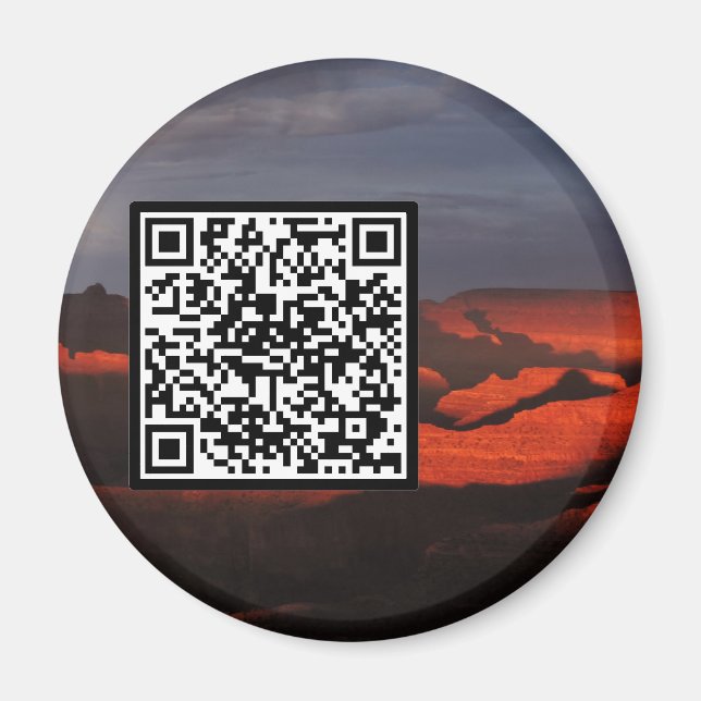 Anpassade QR-kod Grand Canyon Sunset Storm Magnet (Framsidan)