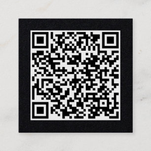 Anpassade QR-kod, minimalt svart Fyrkantigt Visitkort